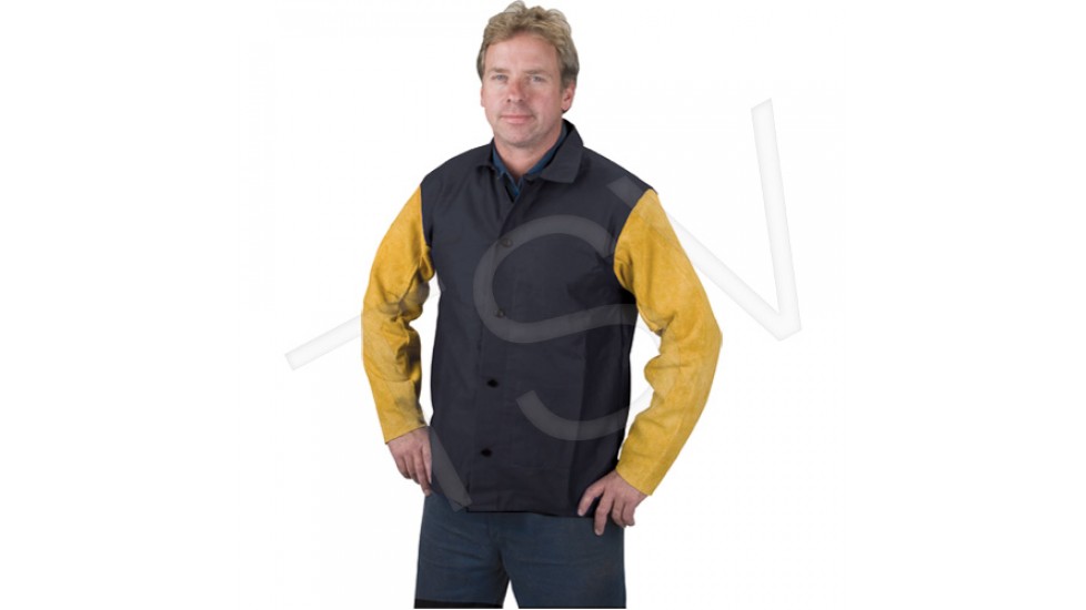 Jacket fireproof leater sleeves